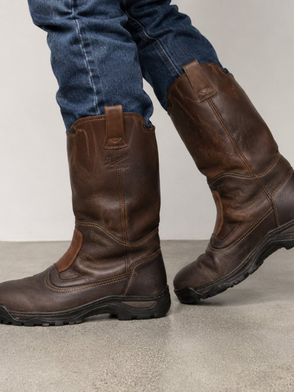 Danner Longhorn Wellington GTX Boots Men's 8.5 D Brown Leather Gore-Tex Pull On
